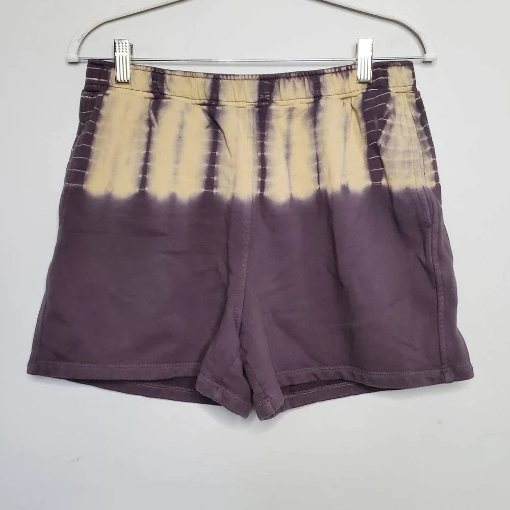 MADEWELL • Purple Beige Tie-Dye (Re)sourced Cotton Sweatshorts Sz M - Picture 2 of 7